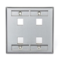 Leviton Wall Plate 4Port Dg Id Ss 592104